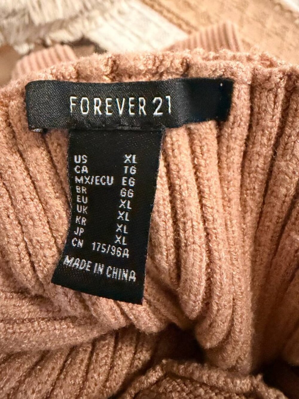 Forever 21 Camel Ribbed Turtleneck Sweater Dress  Quiet Luxury, Old Money Style - Picture 8 of 9